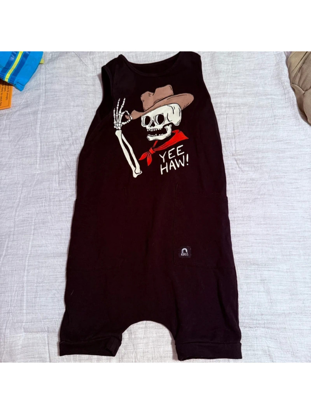 Rags to raches skelly cowboy shortie romper